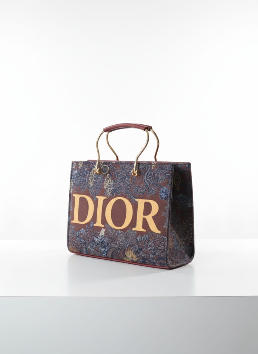 Luxury Dior Emblem Top-Handle Bag - with Intricate Design
