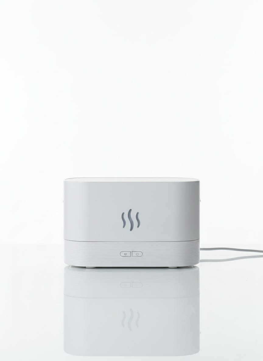 2-in-1 Fire Lamp Humidifier – Realistic Flame Effect | Night Light + Room Freshener