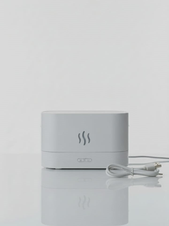 2-in-1 Fire Lamp Humidifier – Realistic Flame Effect | Night Light + Room Freshener